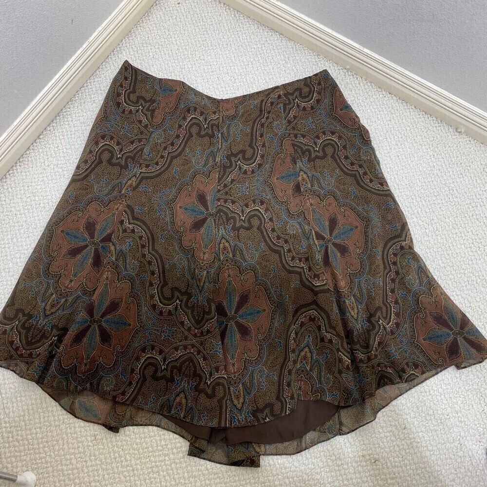 Lauren Ralph Lauren 100% Silk Vintage Paisley Print Skirt Size 22W - Picture 6 of 7